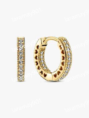 Pavé Heart Hoop Earrings